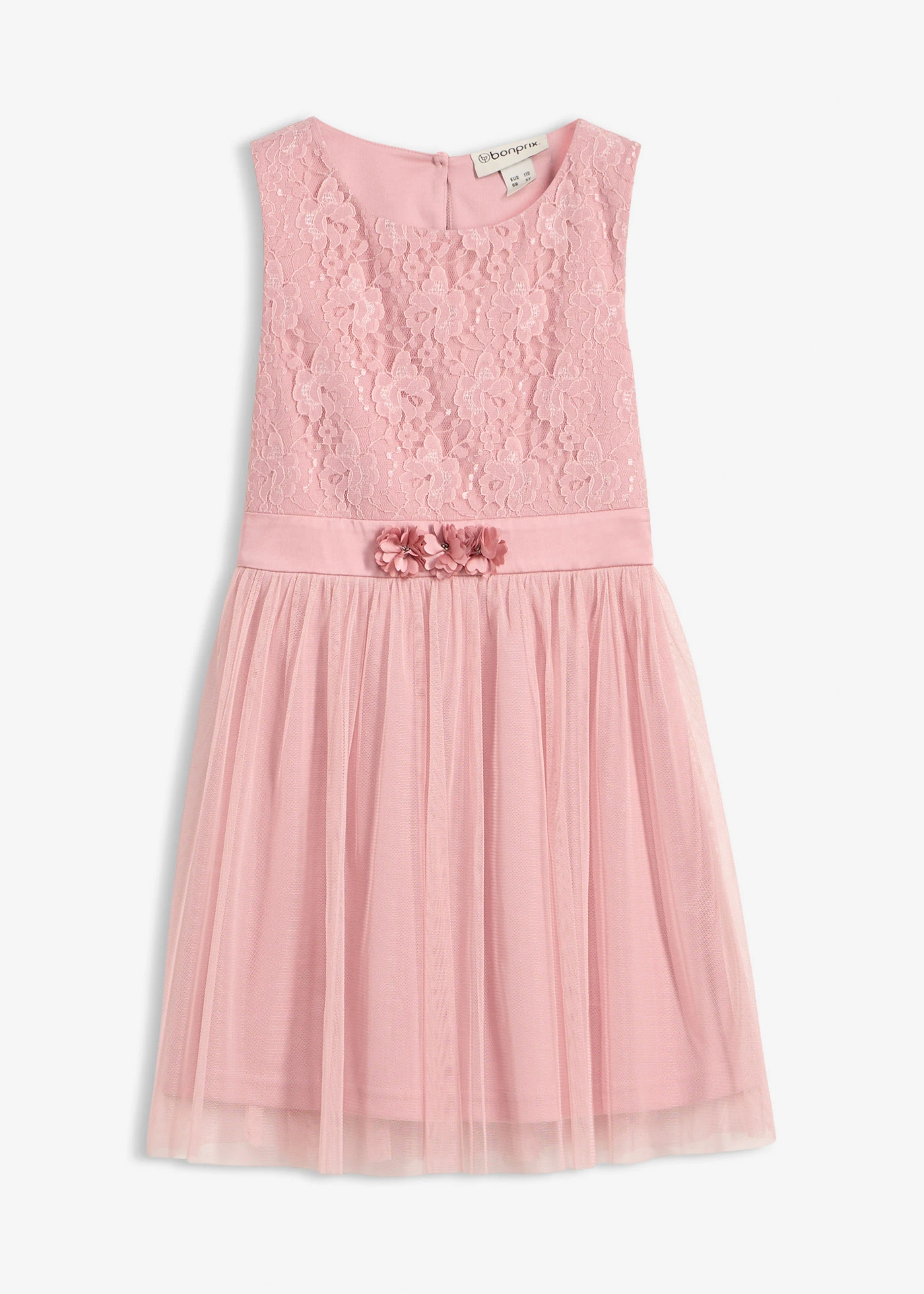 Robe midi en dentelle et tulle • rose cendré • Boutique bonprix