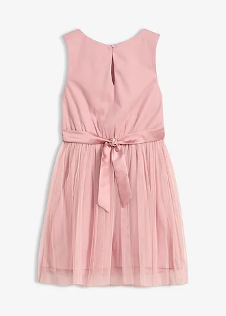 Robe midi en dentelle et tulle • rose cendré • Boutique bonprix