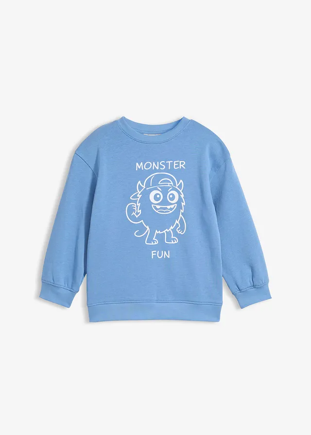 Sweat-shirt 100% coton, Couleur: bleu cristal imprimé