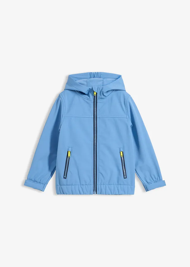 Wind- en waterafstotende softshell jas met capuchon • kristalblauw • bonprix online shop