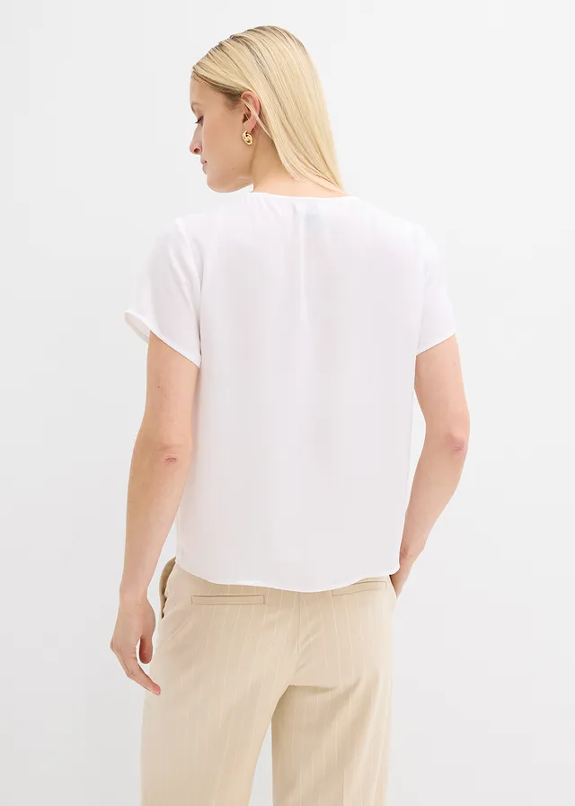Tuniek van elegant satijn, Kleur: wit