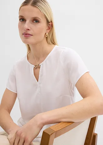 Tuniek van elegant satijn • wit • bonprix online shop