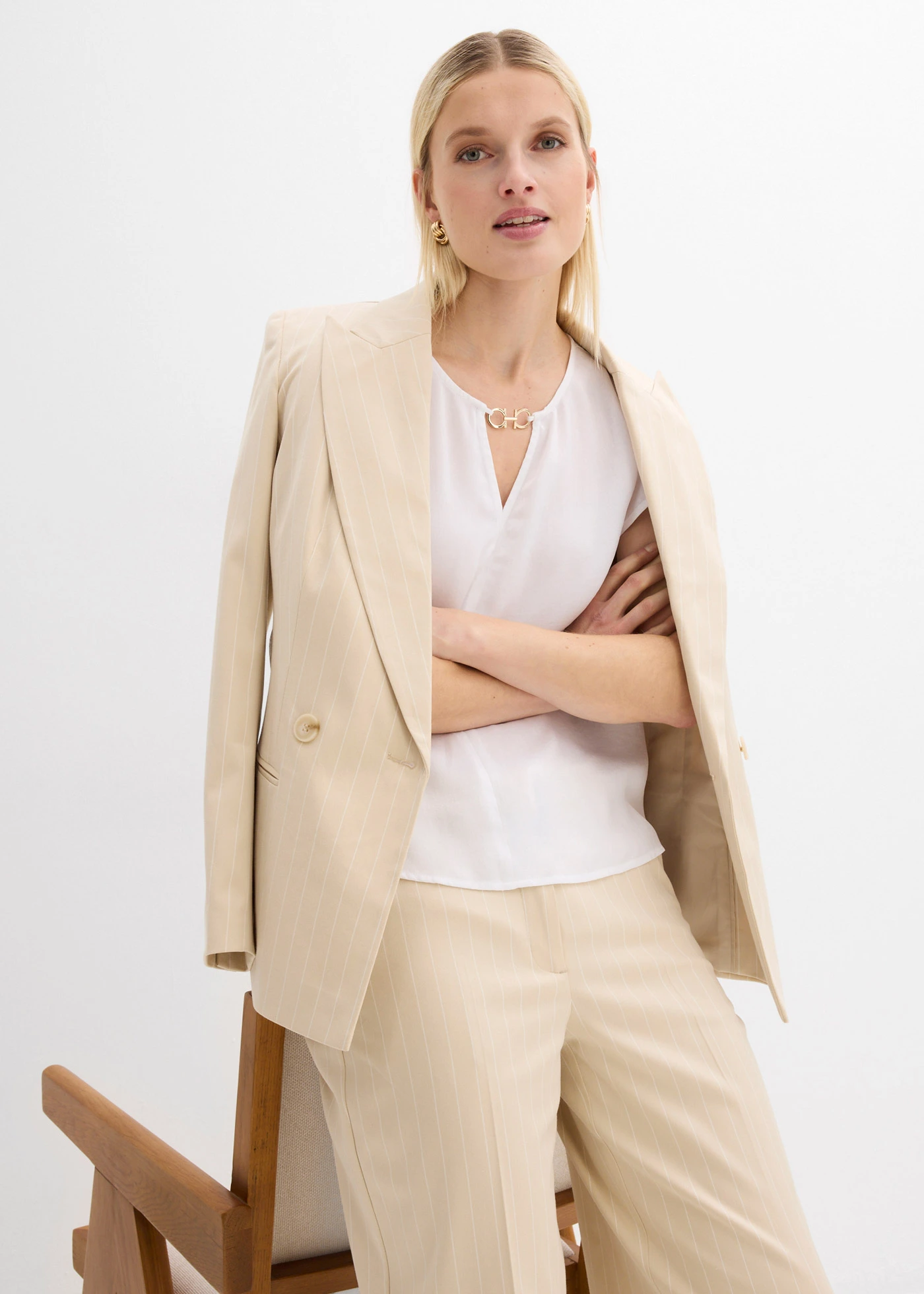 Tunique en satin fin • blanc • Boutique bonprix