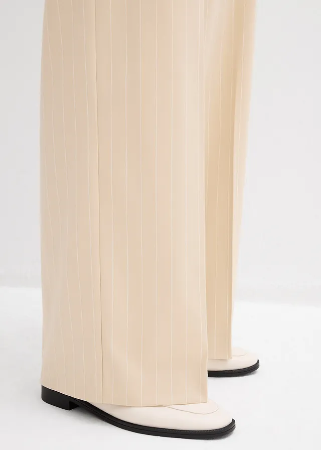 Marlene Dietrich broek met strepen • lichtsand/wit gestreept • product-page.page-title-suffix