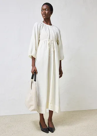 Maxi jurk van puur linnen • crèmewit • bonprix online shop