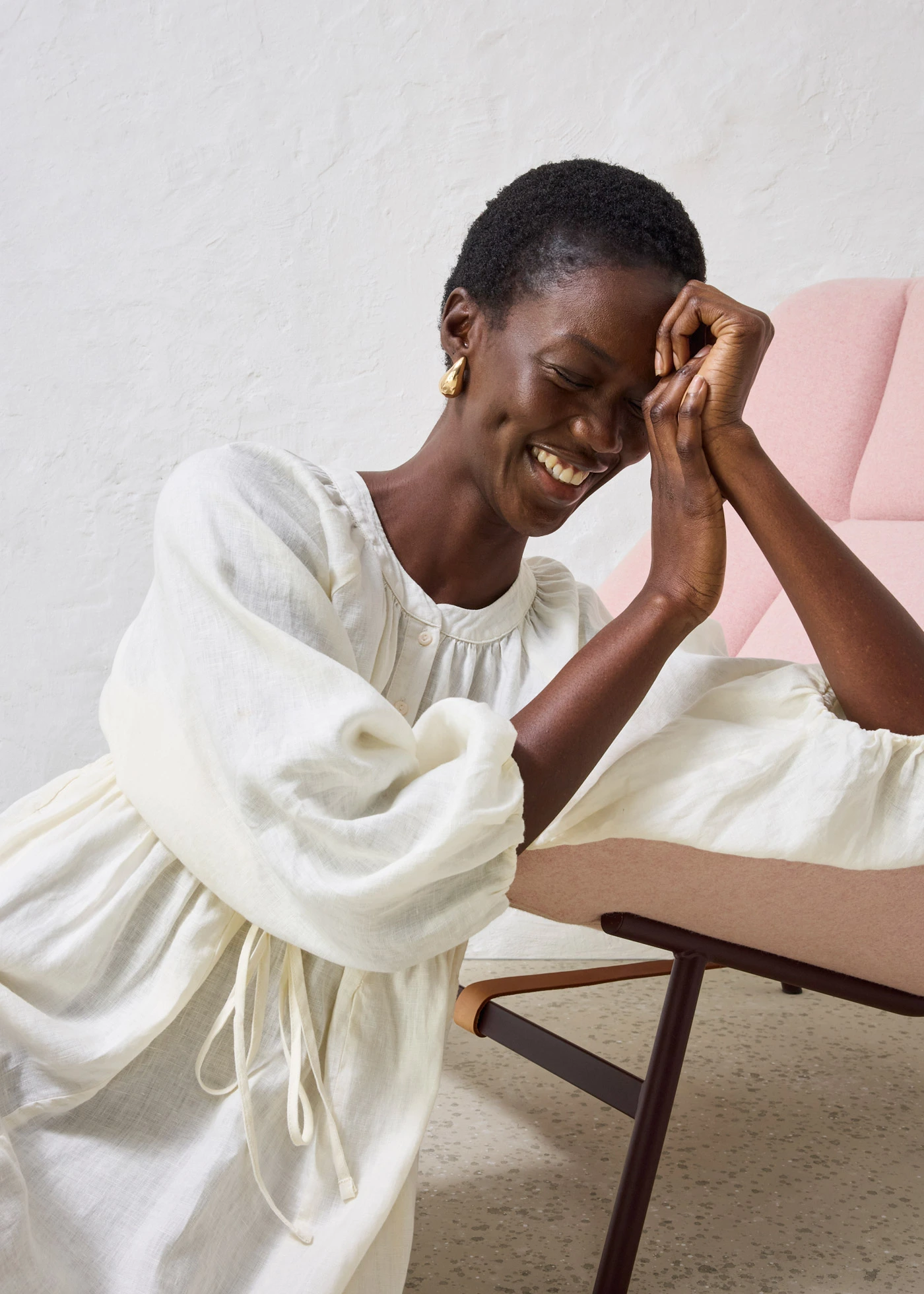 Maxi jurk van puur linnen • crèmewit • bonprix online shop