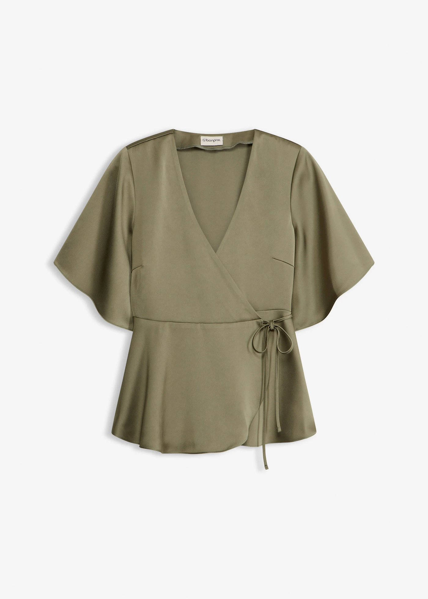 Blouse manches courtes à décolleté plongeant • olive • Boutique bonprix
