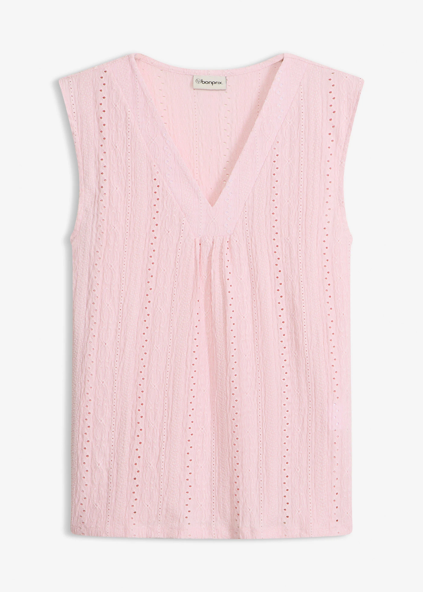 Top met broderie anglaise • kristalroze • bonprix online shop