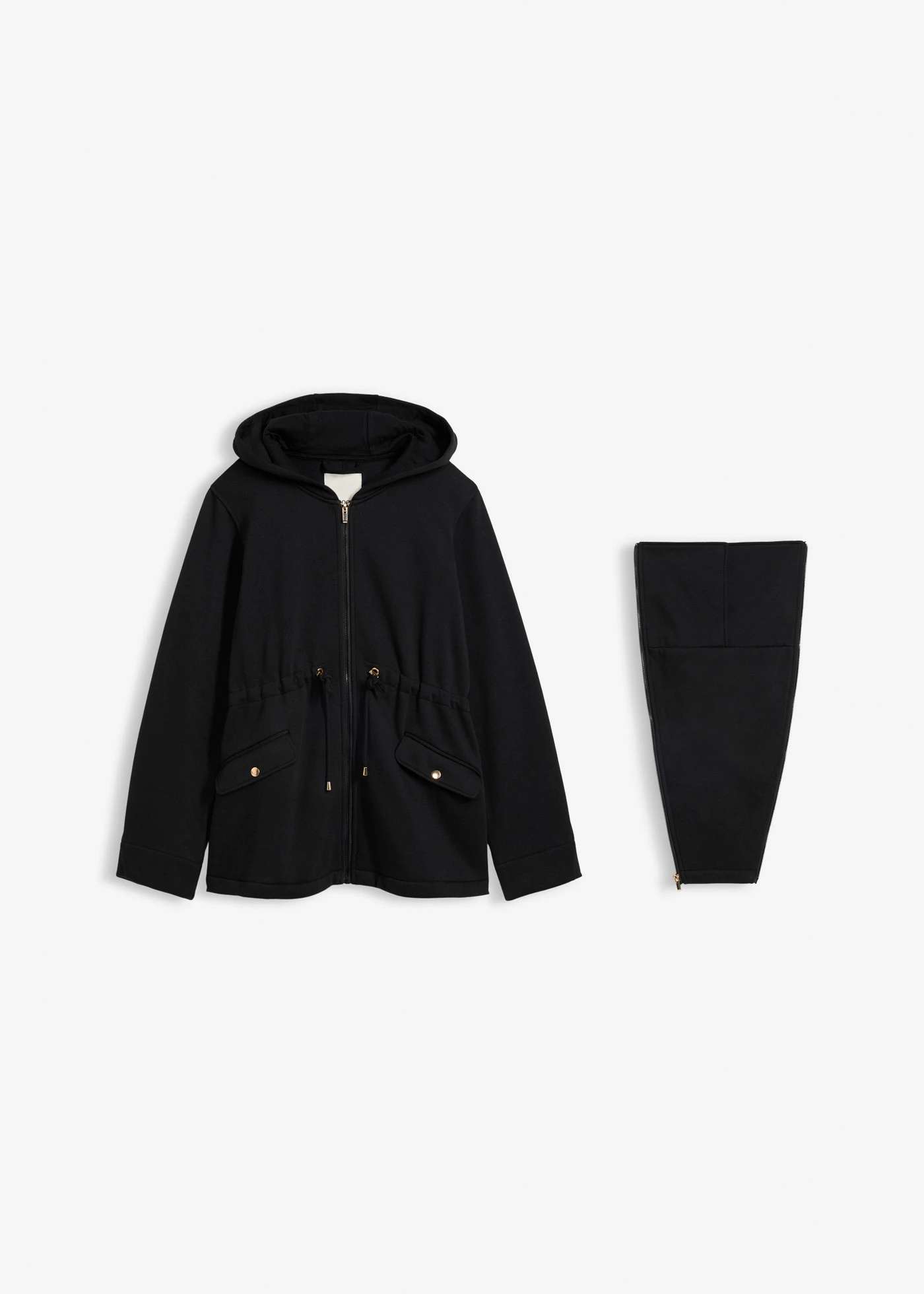 Veste zippée 2en1 pour la grossesse avec empiècement de portage • noir • Boutique bonprix