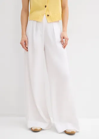 Pantalon à pinces en lyocell fluide • blanc • Boutique bonprix