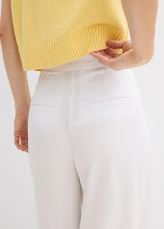 Pantalon à pinces en lyocell fluide • blanc • Boutique bonprix