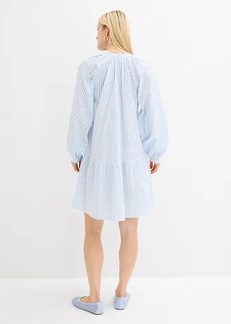 Rochie-tunică din bumbac 100% • bleu/alb cu dungi • magazin bonprix