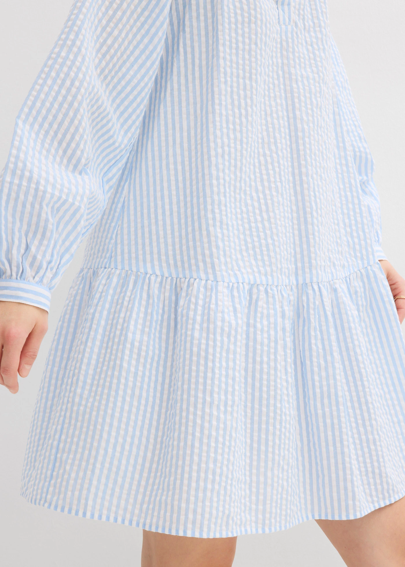 Rochie-tunică din bumbac 100% • bleu/alb cu dungi • magazin bonprix