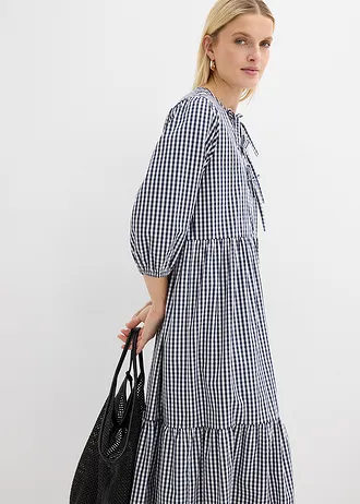 Midi jurk • donkerblauw-wit geruit • bonprix online shop