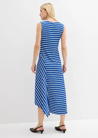 Maxi šaty s asymetrickým zakončením • arktická modrá-biela pásikovaná • obchod bonprix