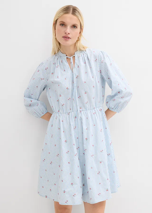 Robe courte 100% coton • bleu clair/blanc rayé • product-page.page-title-suffix