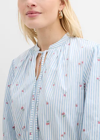 Mini jurk van katoen • lichtblauw-wit gestreept • bonprix online shop