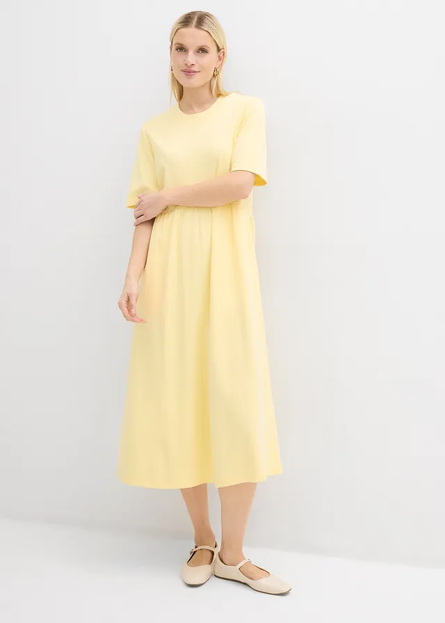 Jersey jurk van puur katoen • lichtgeel • product-page.page-title-suffix