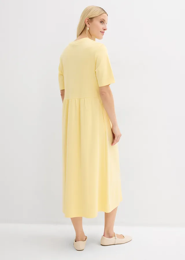 Jersey jurk van puur katoen • lichtgeel • product-page.page-title-suffix