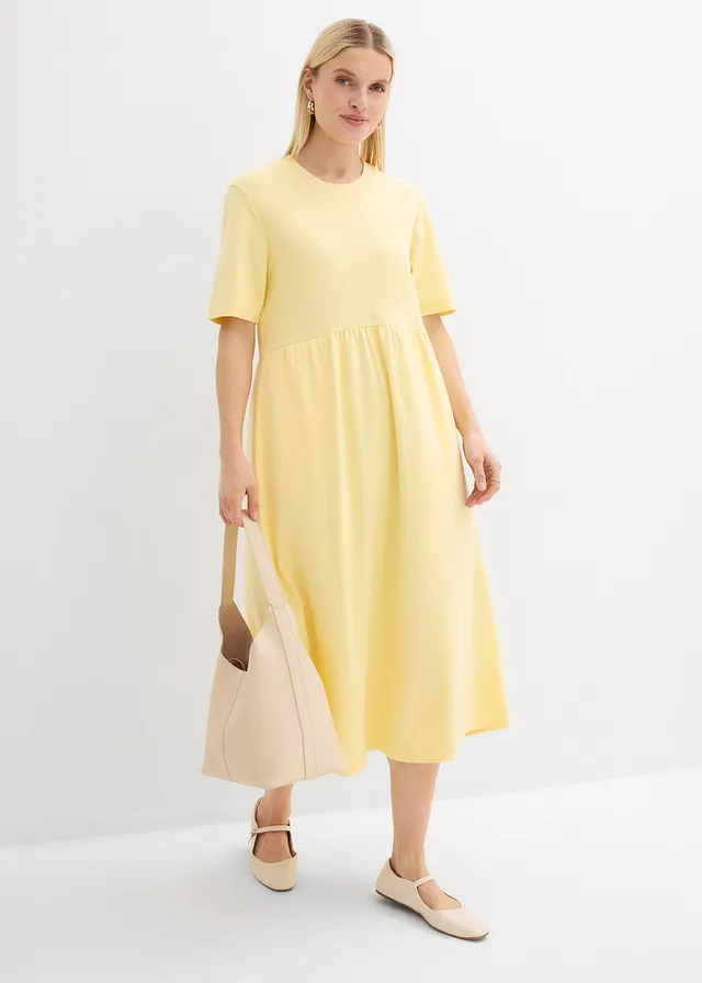 Jersey jurk van puur katoen • lichtgeel • product-page.page-title-suffix