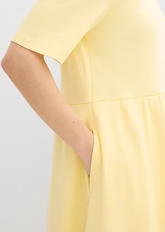 Rochie de jerse din bumbac 100% • galben deschis • magazin bonprix