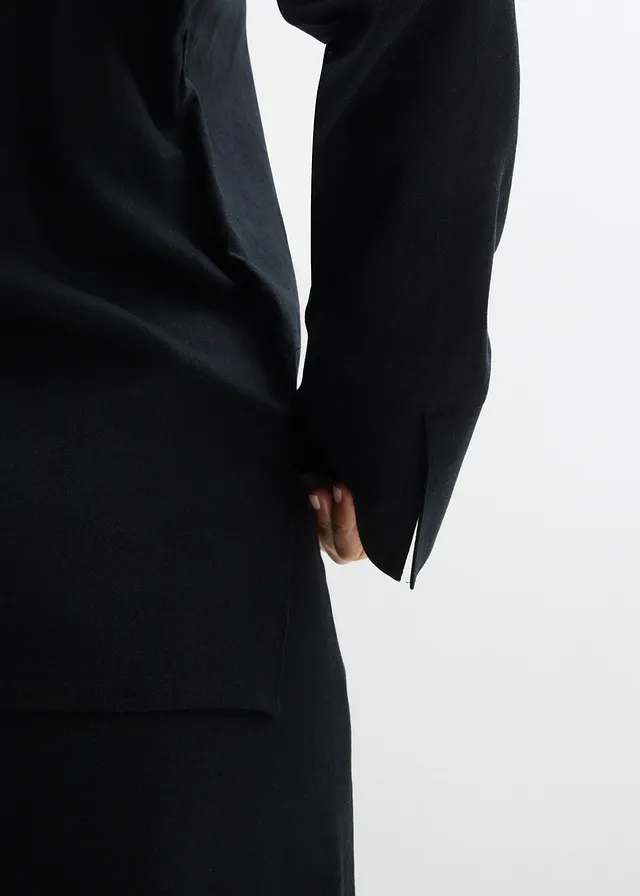 Wikkelblouse van linnenmix • zwart • product-page.page-title-suffix