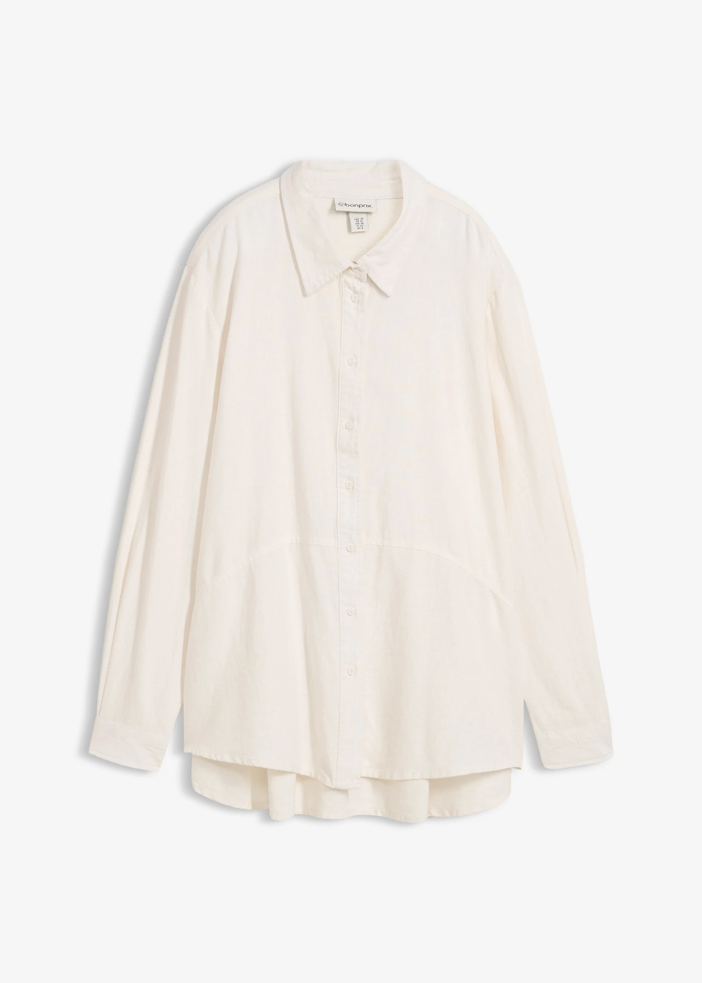 Bluză în stil oversize din material cu in • ecru • magazin bonprix