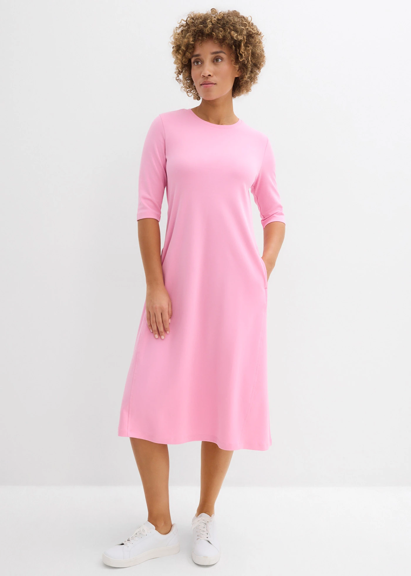 Jersey jurk van zwaar katoen • roze • bonprix online shop