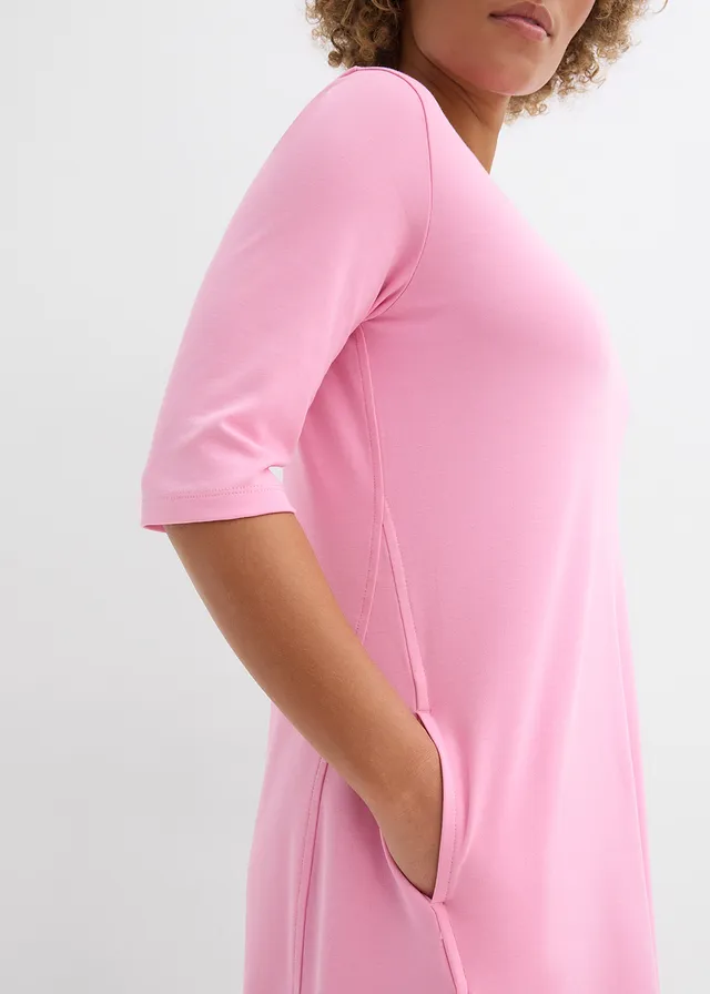 Rochie din jerse din bumbac greu • roz • magazin bonprix