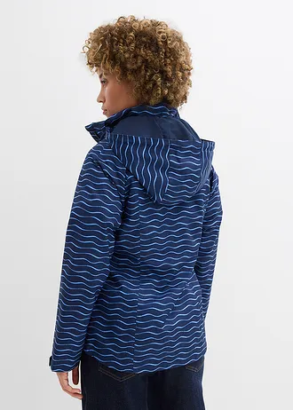 Waterdichte outdoor jas • donkerblauw/middenblauw grafische print • bonprix online shop