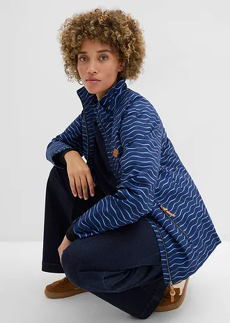 Waterdichte outdoor jas • donkerblauw/middenblauw grafische print • bonprix online shop