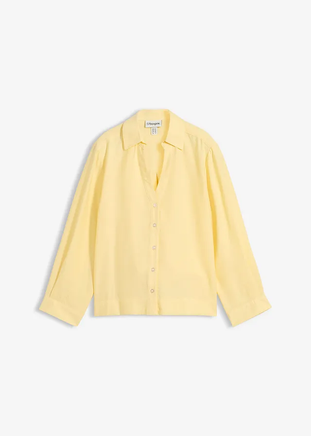 Boxy blouse van viscosemix • lichtgeel • bonprix online shop