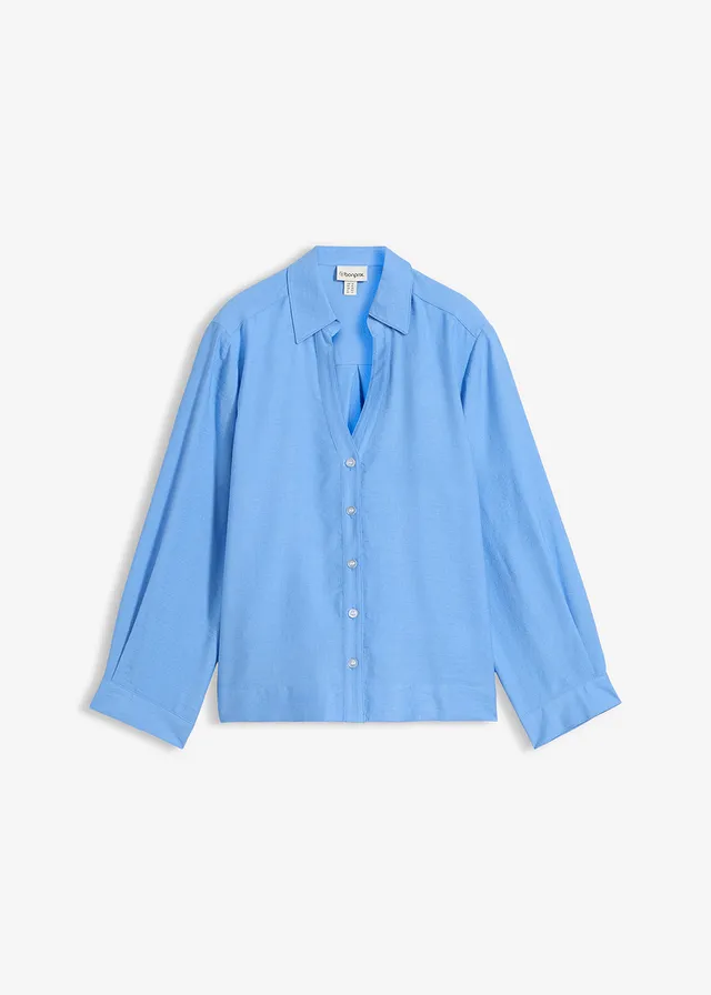 Chemisier boxy, Couleur: bleu moyen