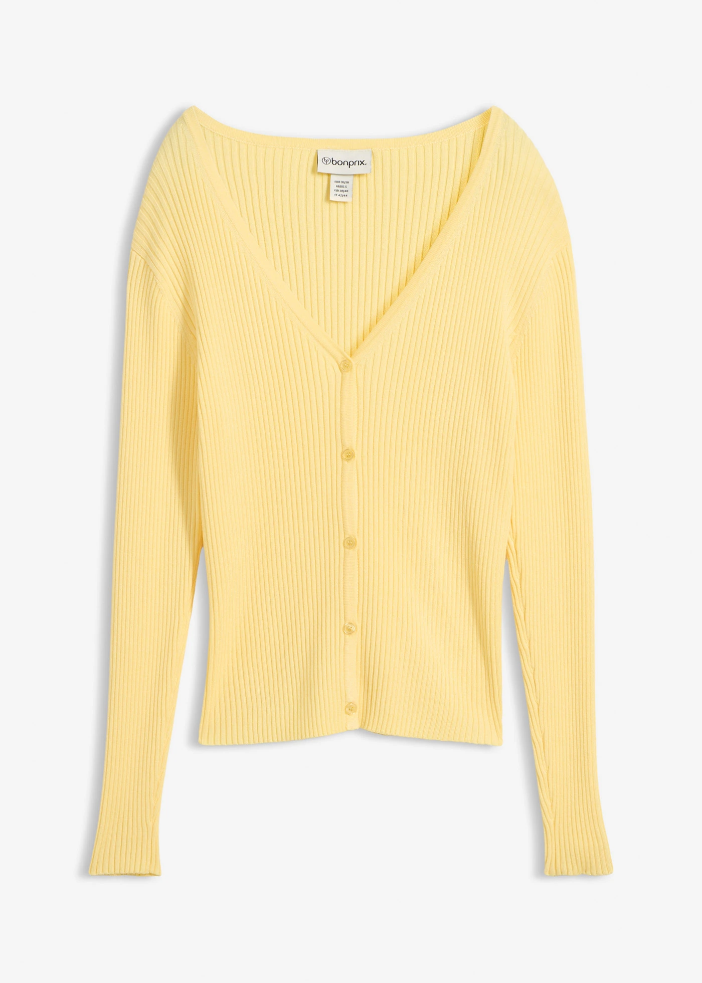 Kötött kardigán viszkózzal • világossárga • bonprix áruház