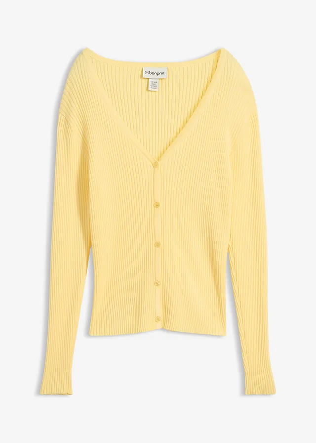 Gebreid vest met viscose • lichtgeel • bonprix online shop