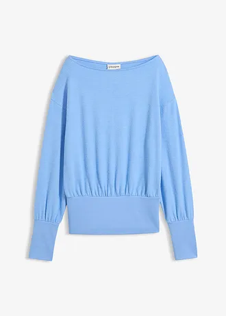 Longsleeve van zachte viscosemix • middenblauw • bonprix online shop