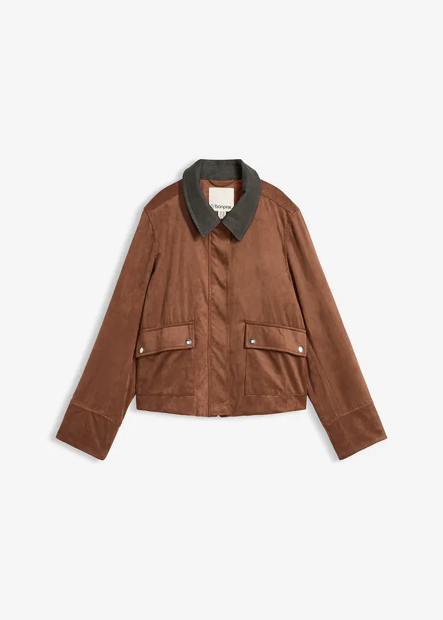 Jas van imitatiesuède • kastanjebruin • bonprix online shop