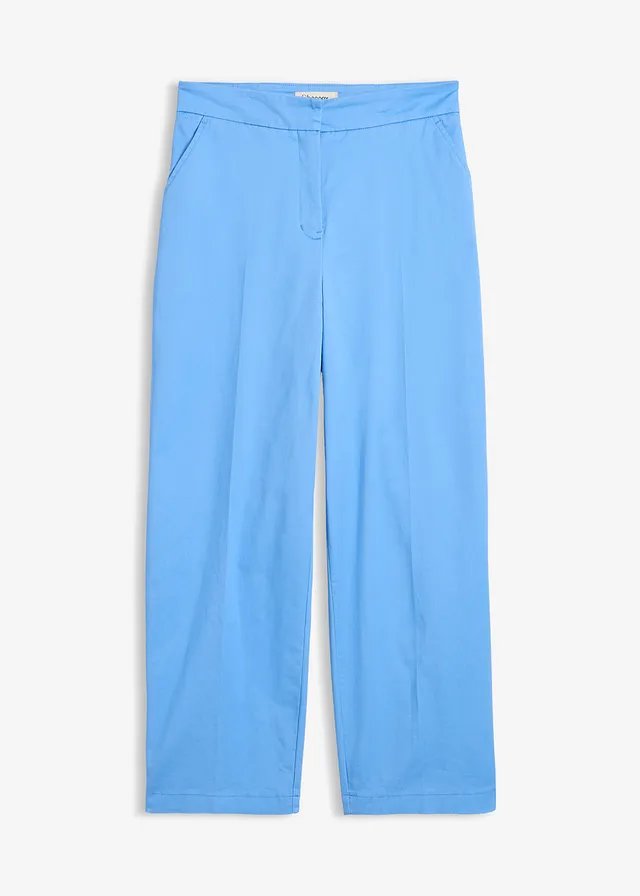 Chino kalhoty z bavlněného kepru • světle modrá • bonprix obchod