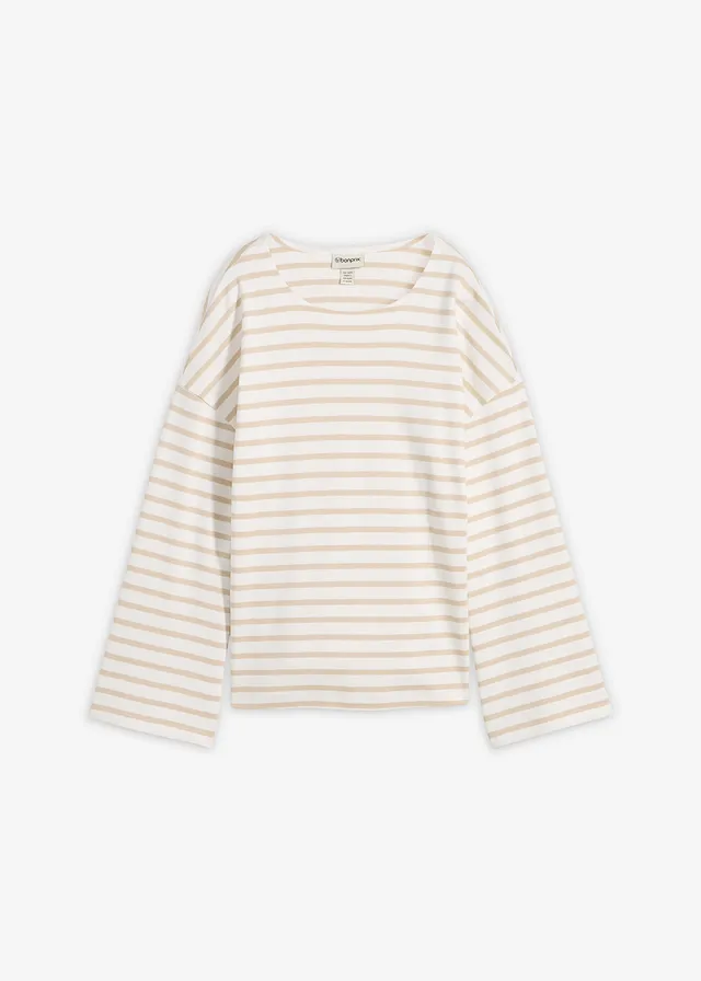 Tričko s dlhým rukávom, pásikované, z bio bavlny