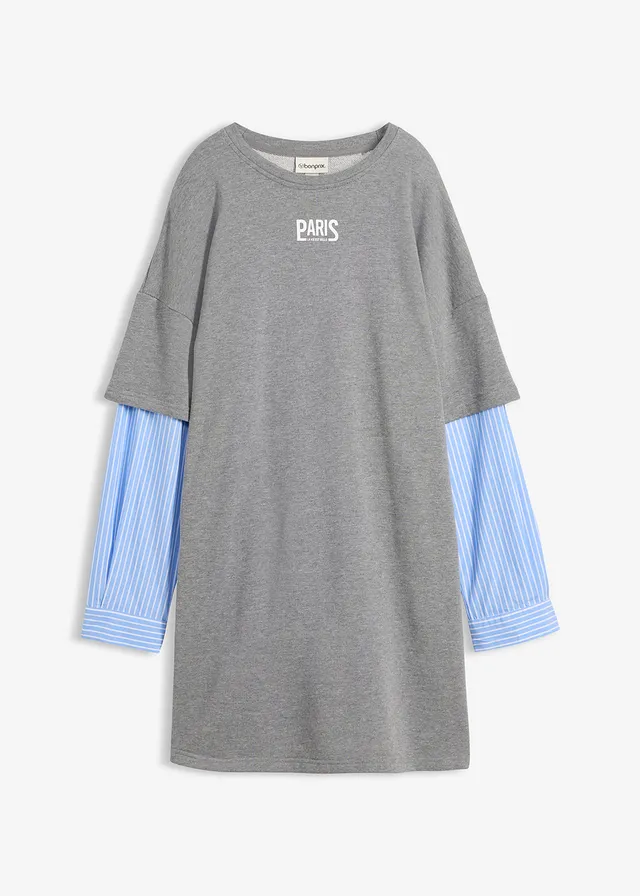 Robe sweat oversize à manches chemise