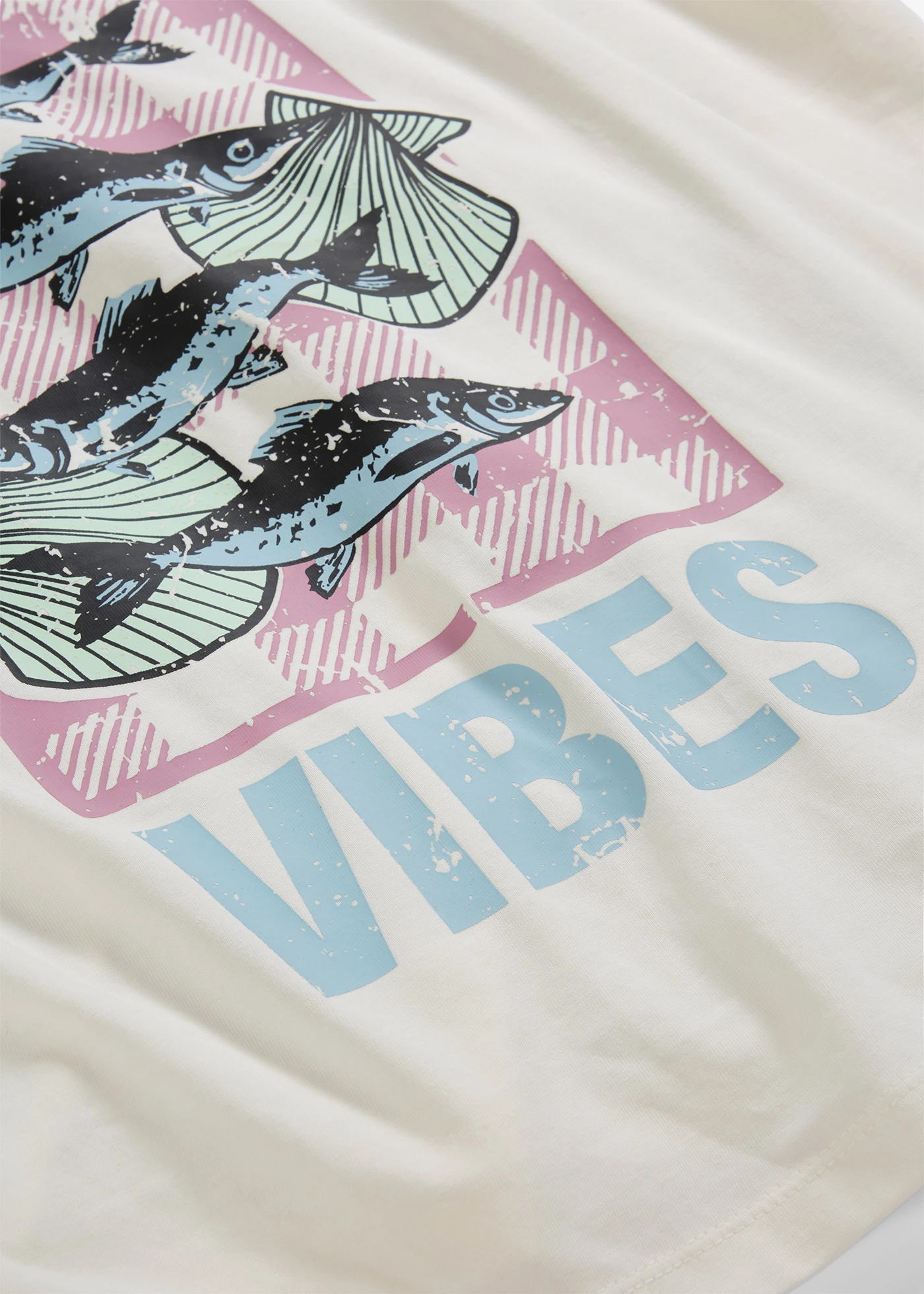 Oversize-tričko • biela vlna/svetlomodrá potlačená • obchod bonprix