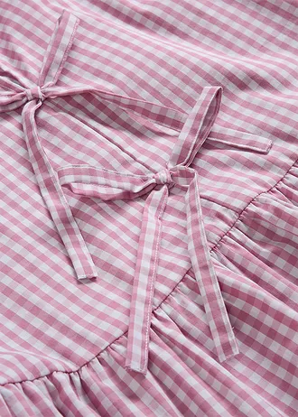 Blúzkové tričko s detailmi na zaviazanie • slezová-biela • obchod bonprix