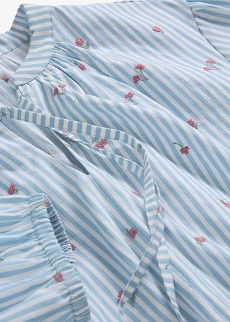 Rochie mini din bumbac 100% • bleu/alb cu dungi • magazin bonprix