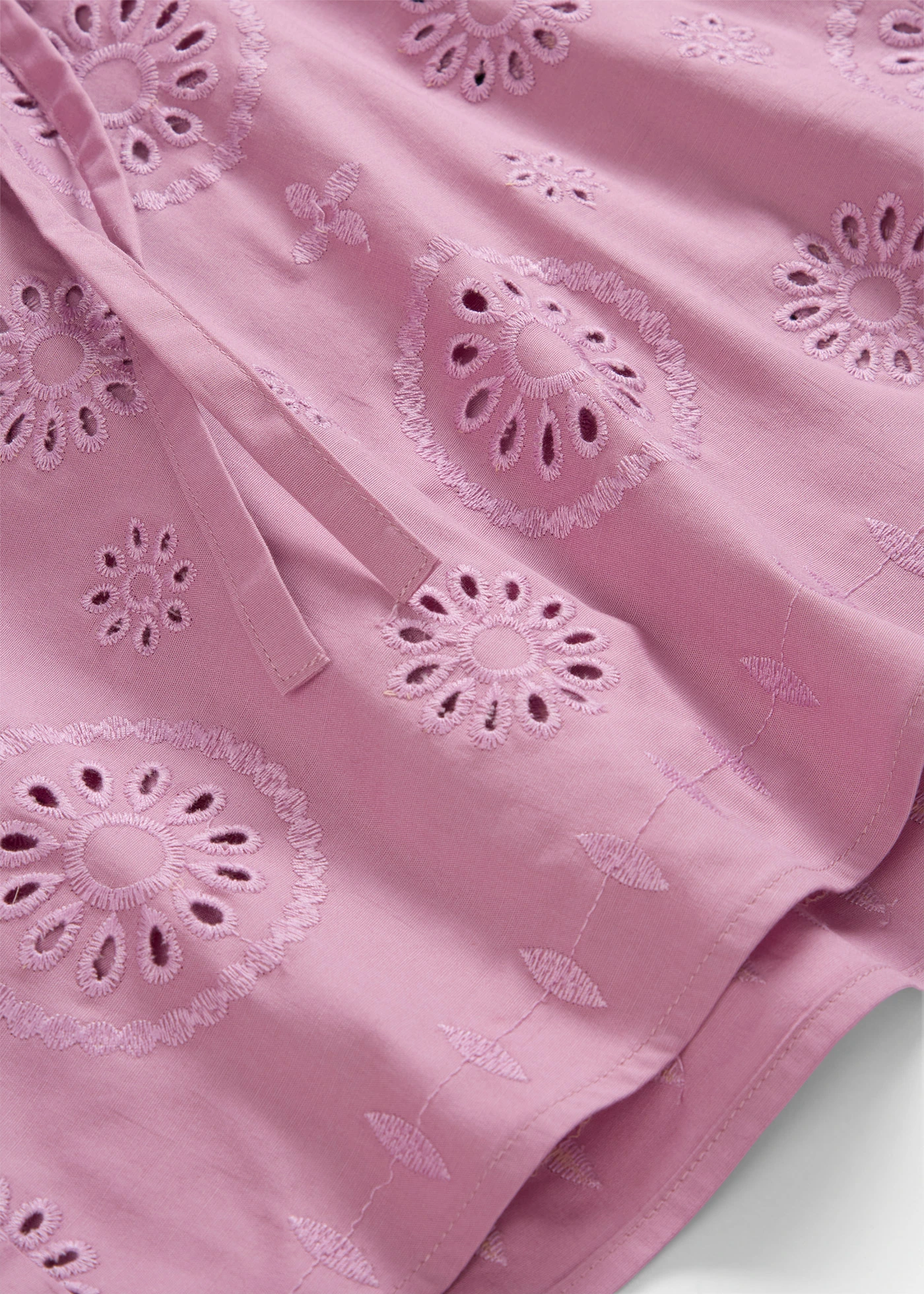 Korte tuniek met broderie anglaise • mauve • bonprix online shop