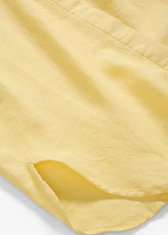 Overhemdblouse in een koele linnenmix • lichtgeel • bonprix online shop