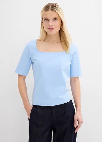 T-shirt van zwaar biologisch katoen • lichtblauw • bonprix online shop