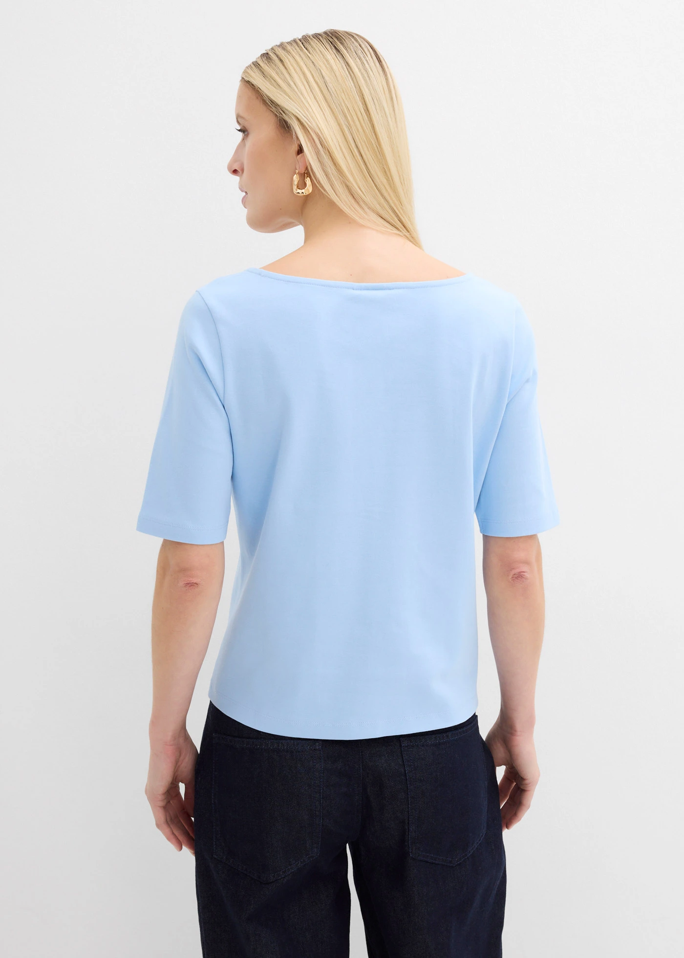 T-shirt van zwaar biologisch katoen • lichtblauw • bonprix online shop