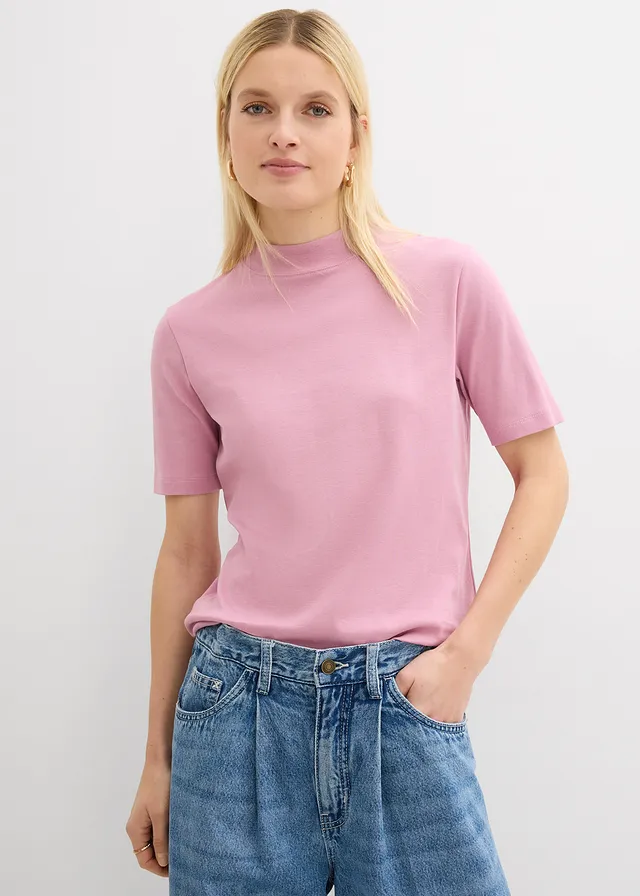 T-shirt côtelé 100% coton • mauve • product-page.page-title-suffix