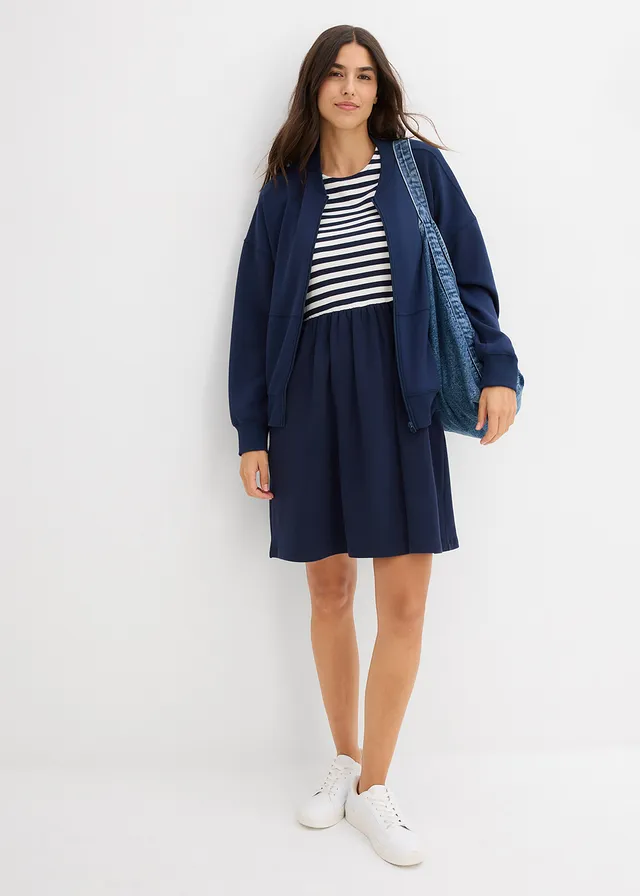 Robe en jersey 100% coton • bleu foncé-écru rayé • product-page.page-title-suffix