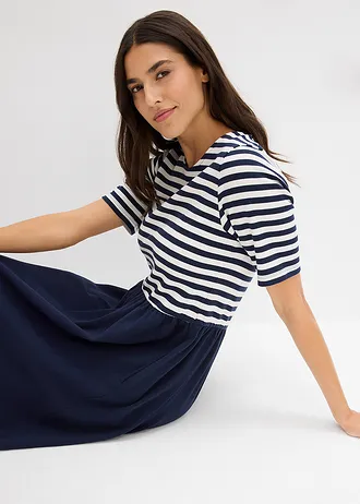 Shirtjurk van puur katoen • donkerblauw/wolwit gestreept • bonprix online shop